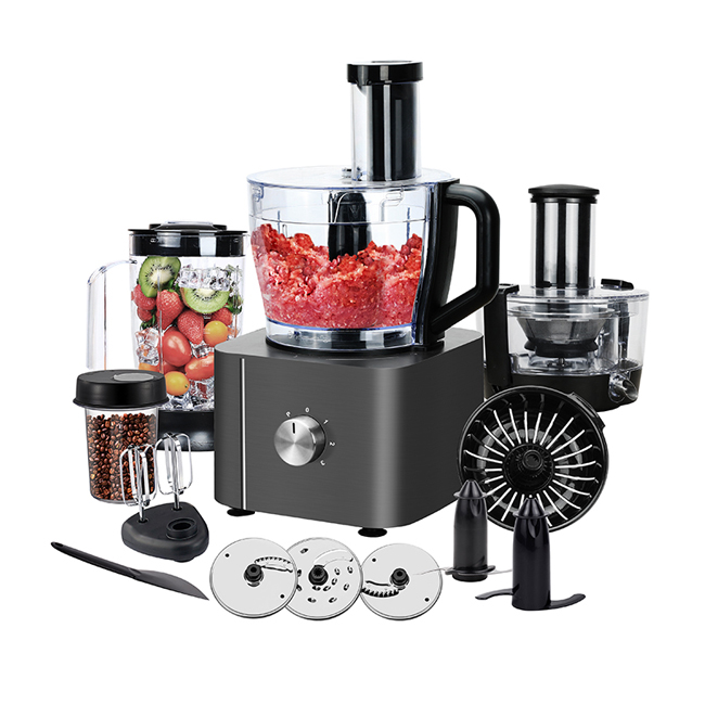 Blender, Chopper, Mixer, Citrus Juicer, Grinder, Dough Maker, Shredder, Slicer, 11 in 1 1100W Multifunctional Food Processor