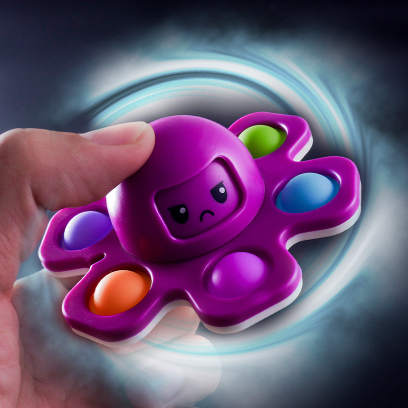 New Arrival Cute Animal Colorful Children Classic octopus Spinning Top Toy for Kids stress-relief creative Spinning Gasing