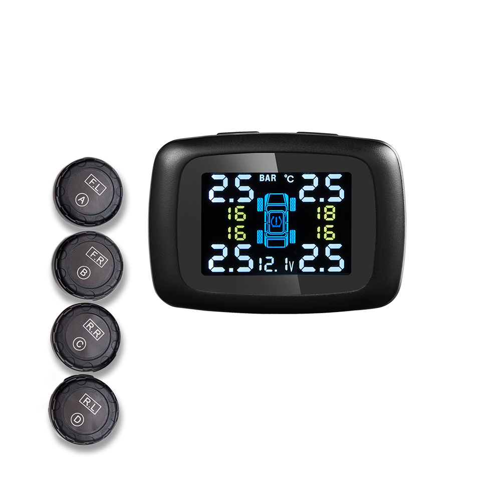 Система контроля давления в шинах TPMS, 4 внешних датчика, прикуриватель, сигнализация давления в шинах Tmps