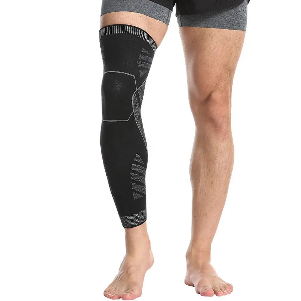 Factory Hot Sale Custom Sports Basketball Long Leg Knee Calf Support Sleeve For Adult