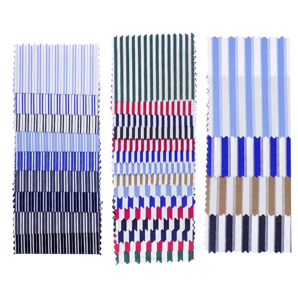 Yarn dyed top grade men shirt stripe spandex blend cotton nylon fabric