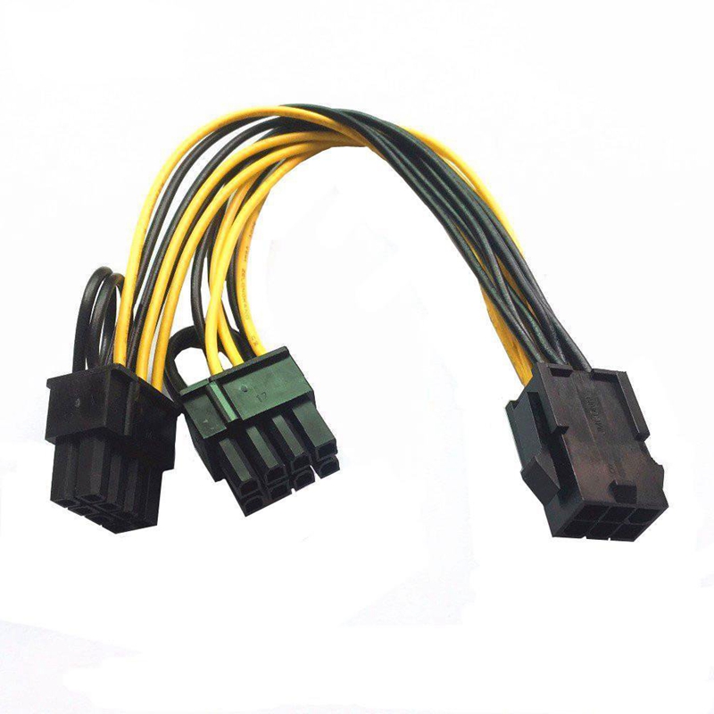 PCI-E 6-pin до 2x6 + 2-pin до 2 x PCIe 8 (6 + 2) pin Материнская плата Видеокарта PCI-e GPU VGA разветвитель Кабель питания