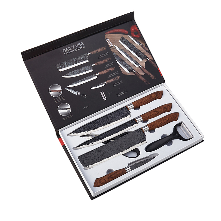 6 Pcs Ceramic Peeler Scissor 3CR13 8'' Small Cleaver Chef Carving Knife 3.5'' Paring Knife Kitchen Tools Knife Sets