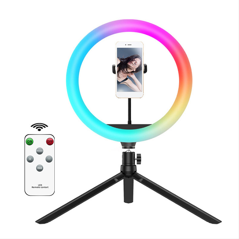 Цветная (RGB) Новый заполняющий свет пятна красоты селфи 26 см live поддержки заполняющий свет привели световое кольцо