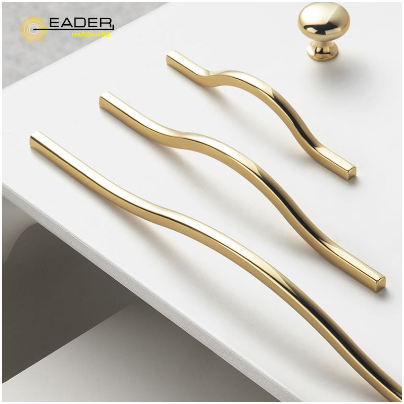 Шкаф EADER, золотая ручка, светлая Роскошная современная простая Золотая Ручка для шкафа с выдвижными ящиками