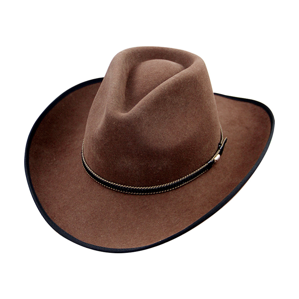 100%Wool Felt Black Western Cowboy Hat Men Women LIHUA Classic Plain Winter Western hat