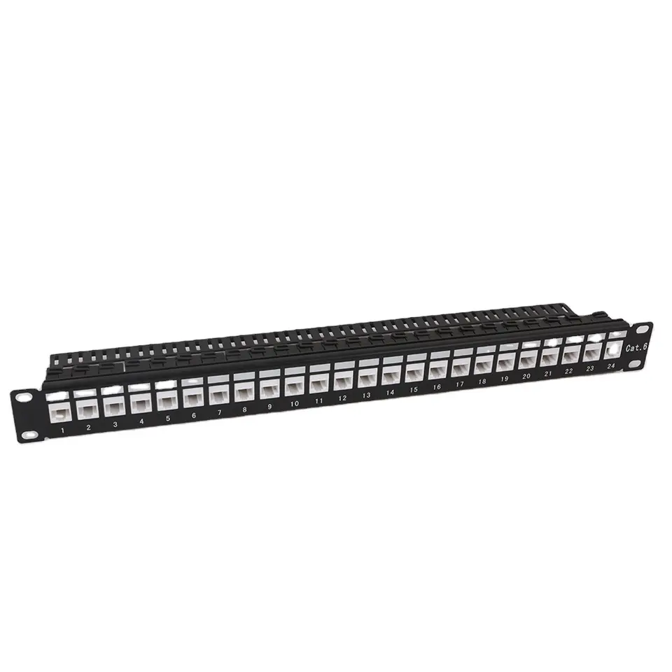 24 порта Cat5e Cat6 UTP Keystone Jacks пустая патч-панель кронштейны панели шкафа