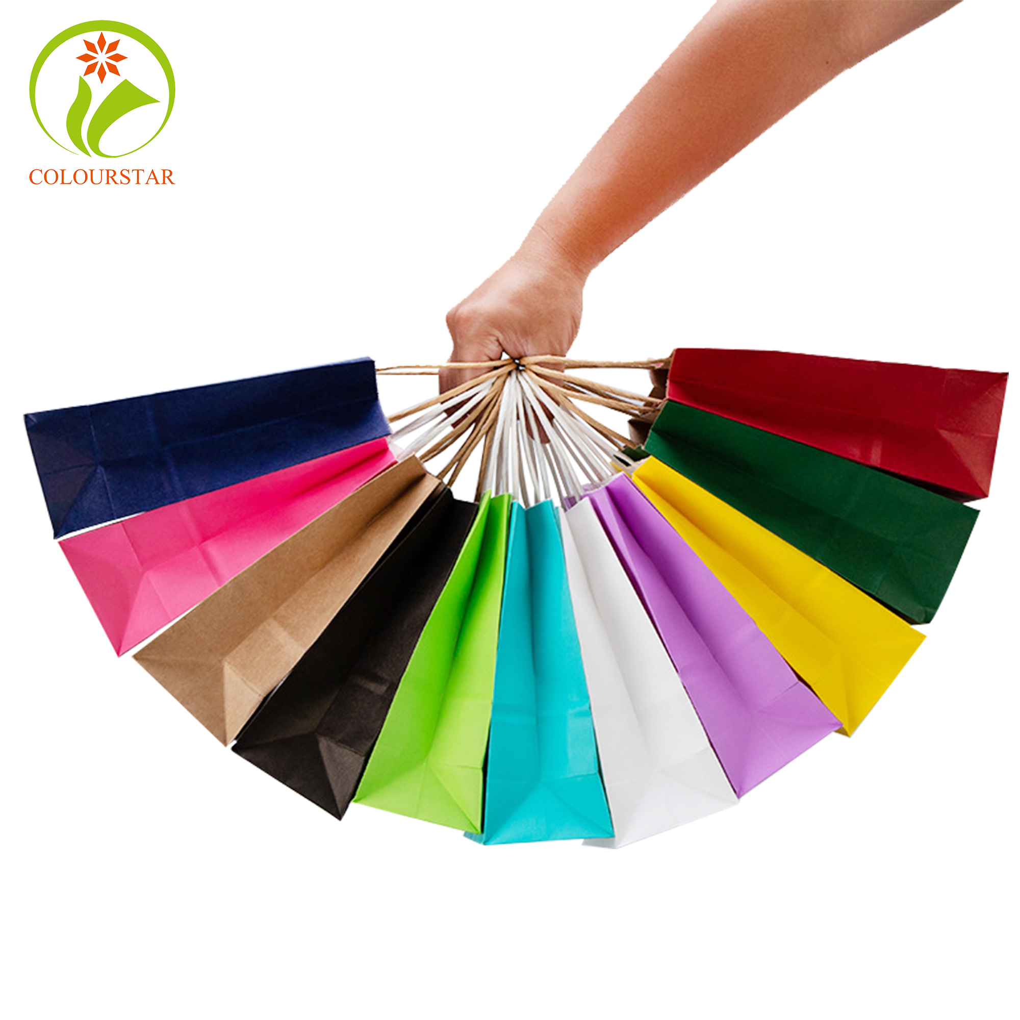China Manufacturers Custom Printing Cheap Shopping Carry Packaging Recycled Brown Kraft Paper Bags For Coffee Brand Food Grocery