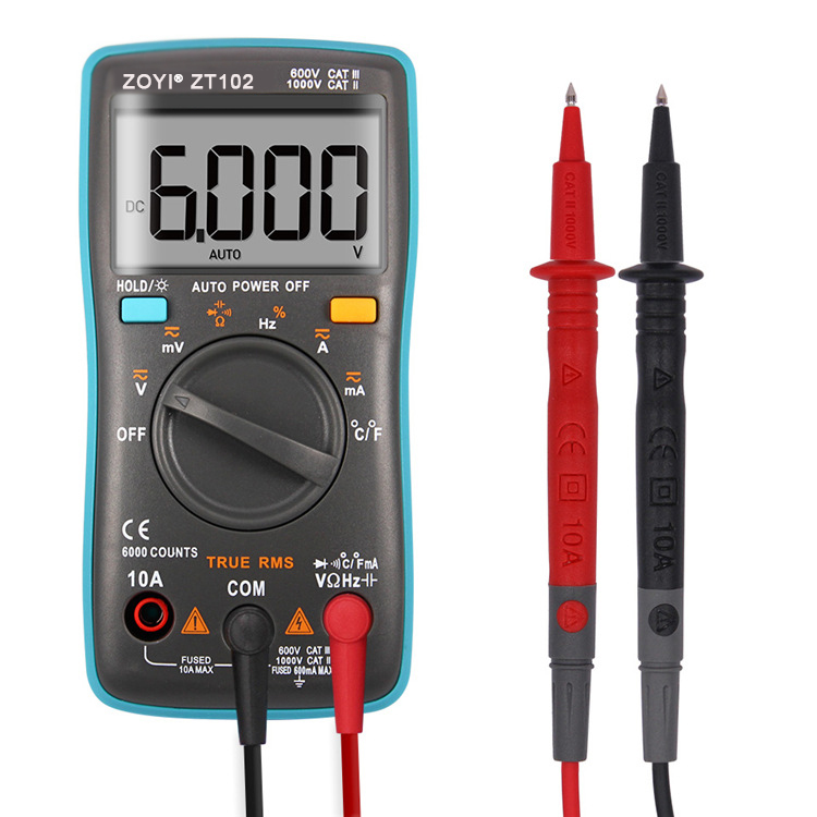 ZOYI 60Mohms 1000V Многофункциональный тестер постоянной ёмкости, универсальный конденсатор метр мелкой истинных среднеквадратичных значений ZT102 цифровой мультиметр