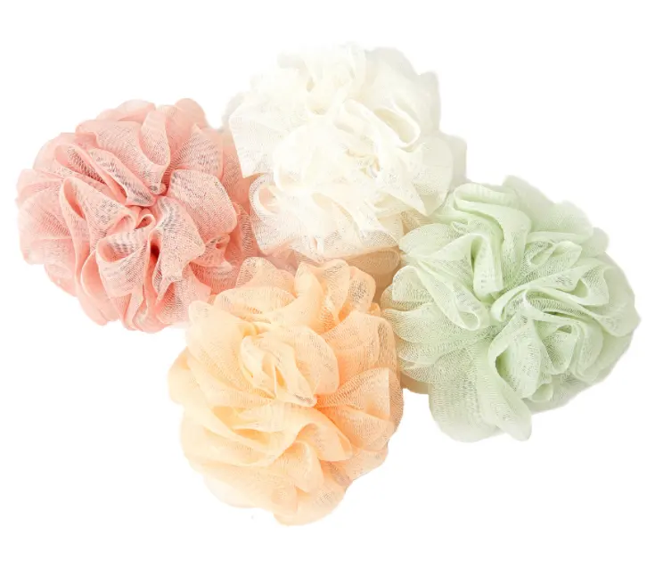 2021 hot selling colorful Mesh Shower Sponge wholesale bath flower eco-friendly bath ball