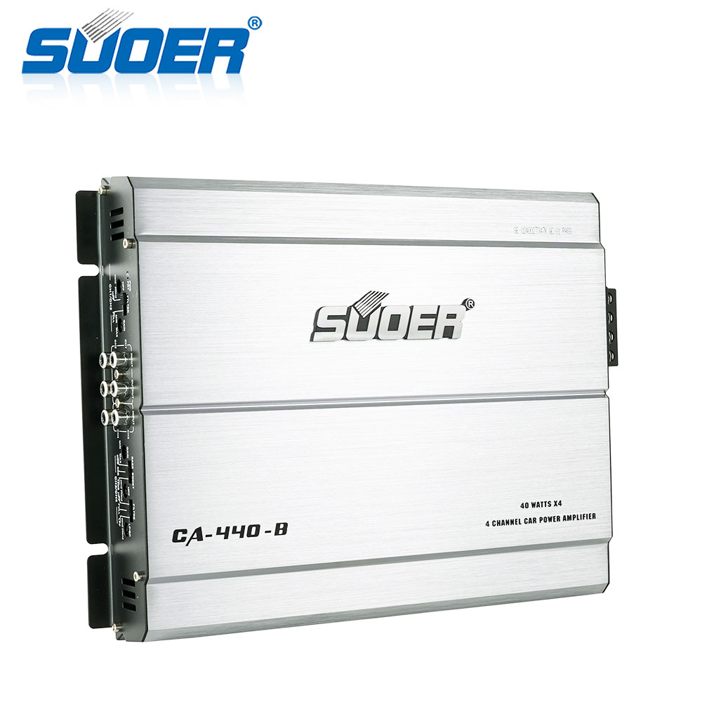 Suoer CA-440-B 12V amp автомобильное усилитель мощности 4-х канальный автомобильный аудио усилитель мощности