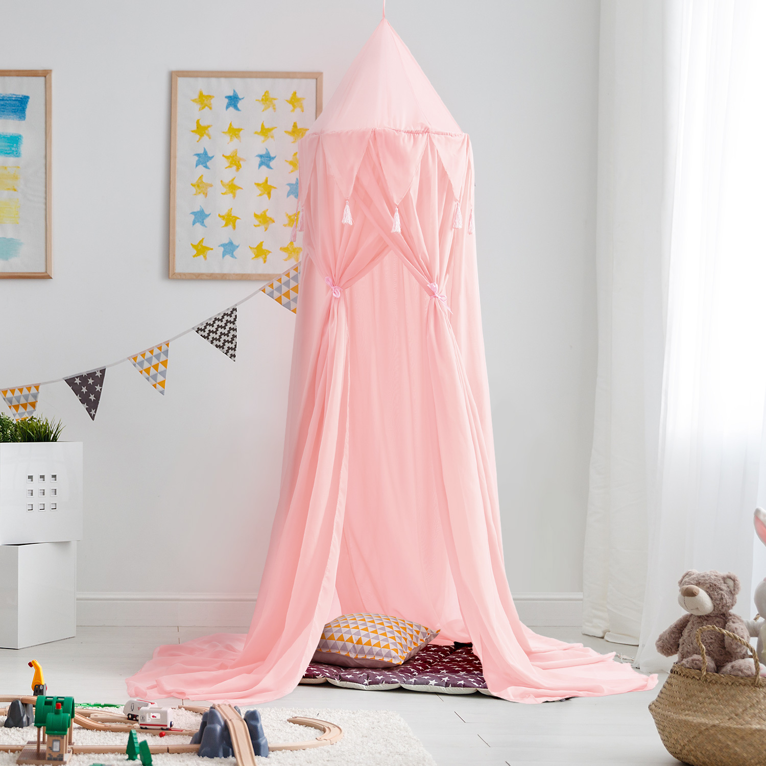 Pophorn Four Doors Wholesalers Baby Sleeping Mosquito Net Dome Designer Folding Portable Bed Babies Chiffon Mosquito Net