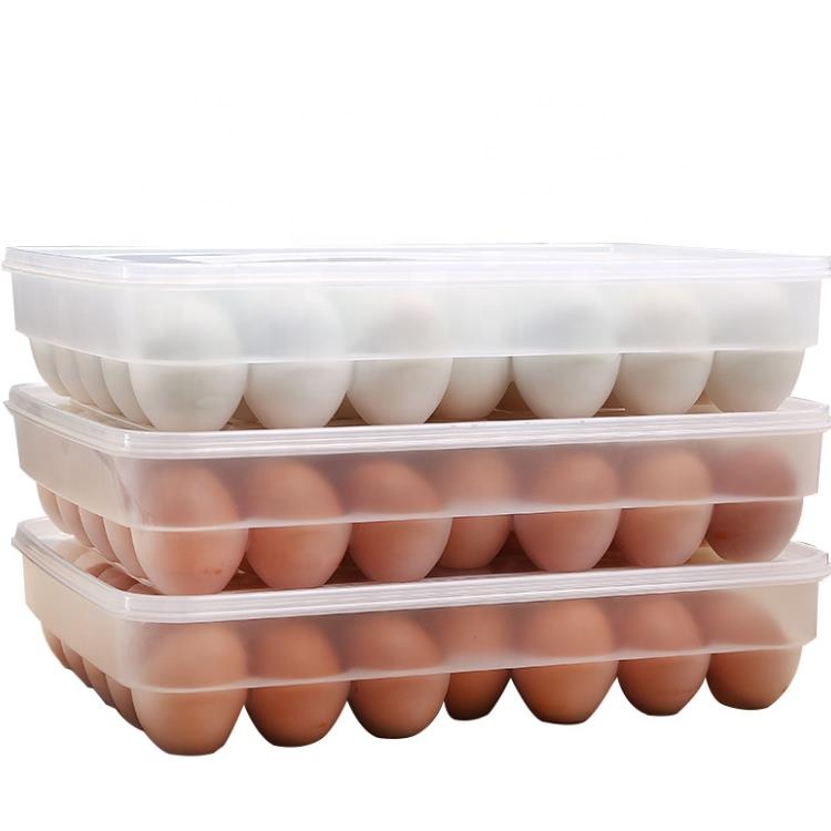 Large Transparent 34 Grids Plastic Egg Boxes Egg Trays for Home