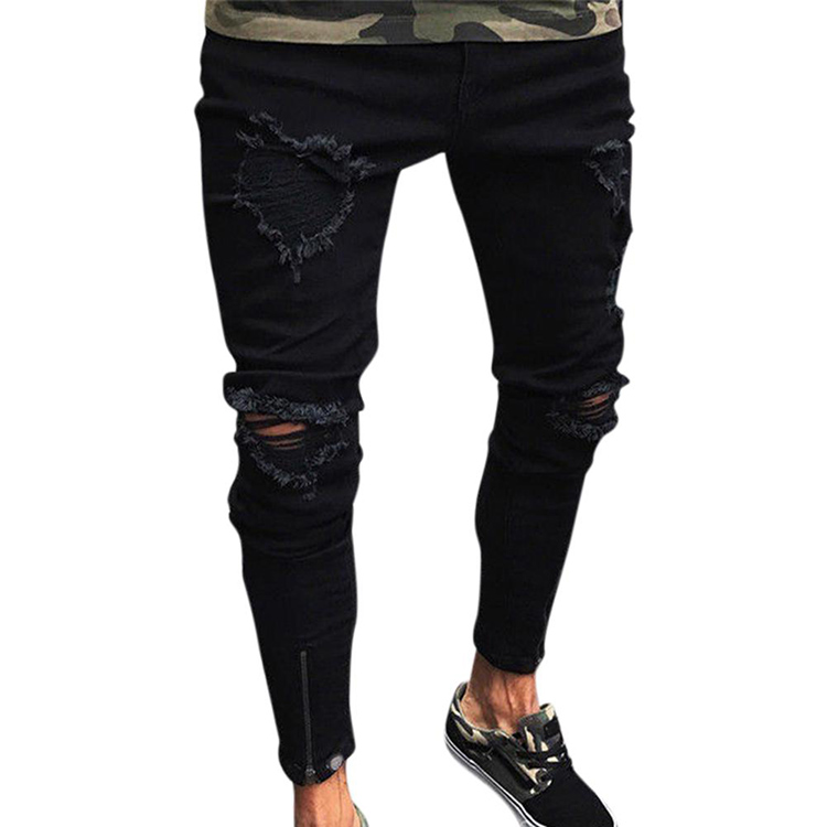 Celana jeans рваные мужские черные рваные мужские поврежденные джинсы для мужчин индия