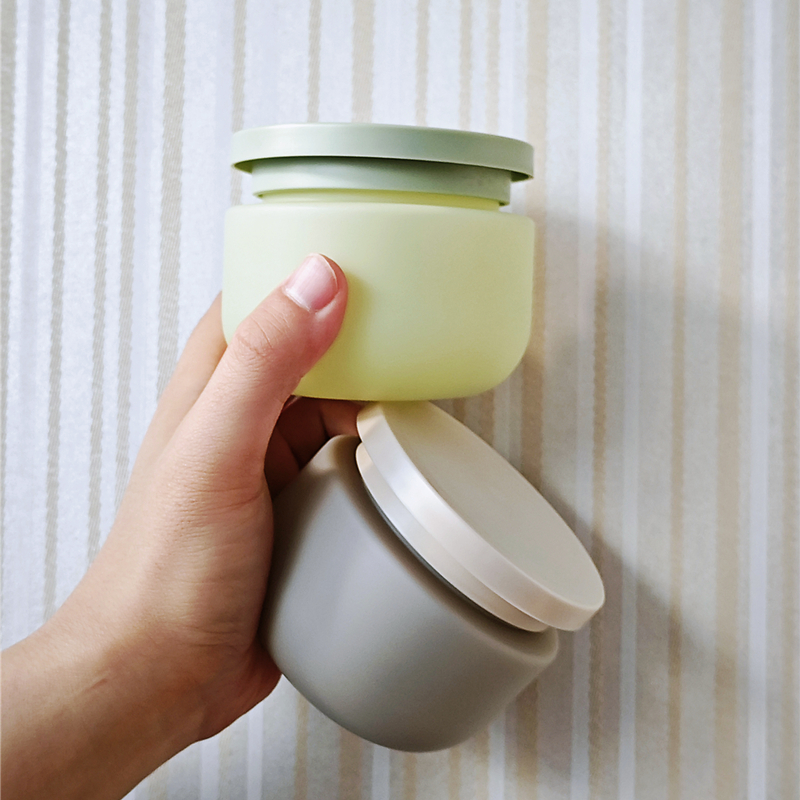 Eco-friendly green HDPE 250G soft cosmetic plastic packaging jar container for body scrub butter hair conditioner