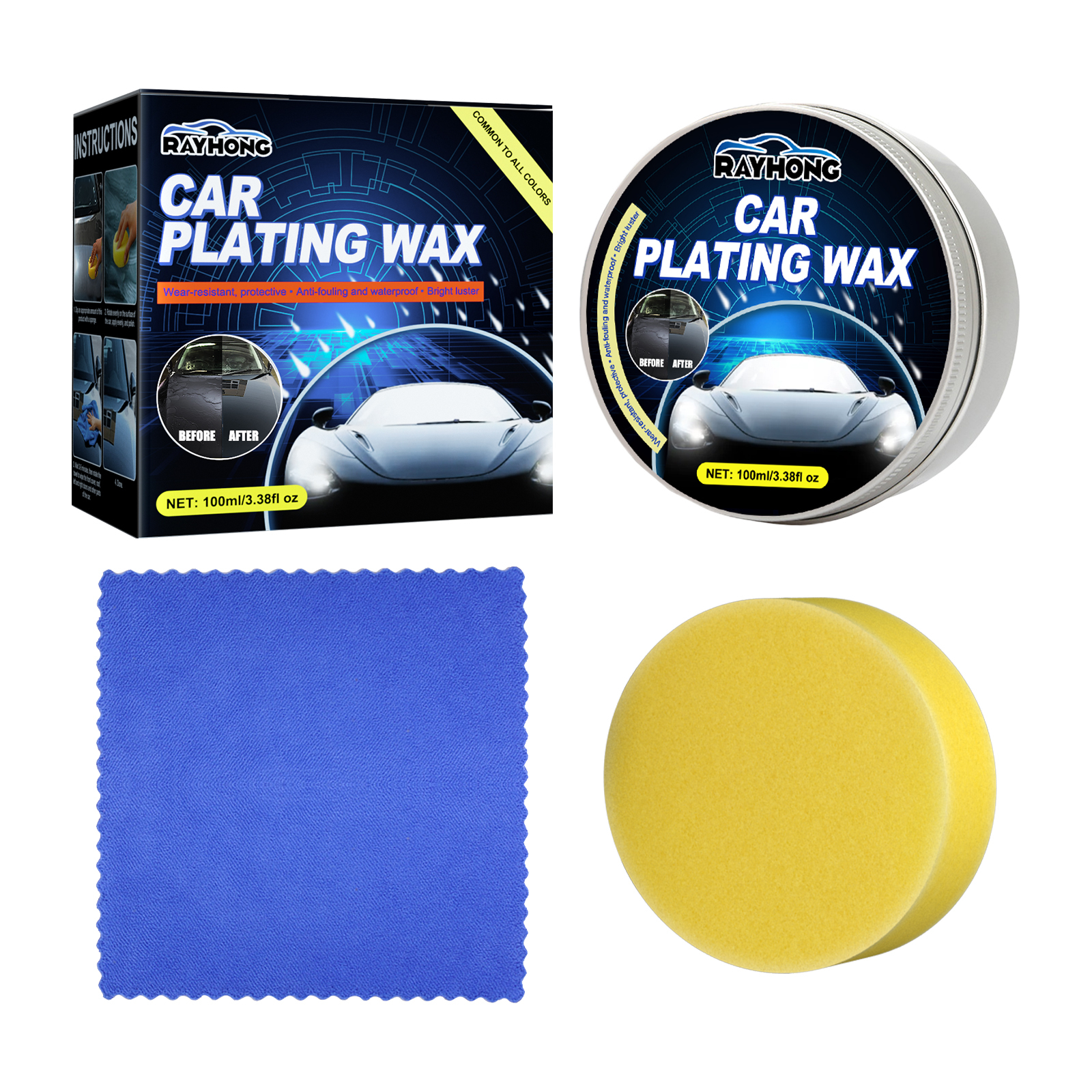 Crystal Wax Coating Polish Protective Wax for Car Waterproof Rayhong Crystal Wax Polishing Wear-resistant Car
