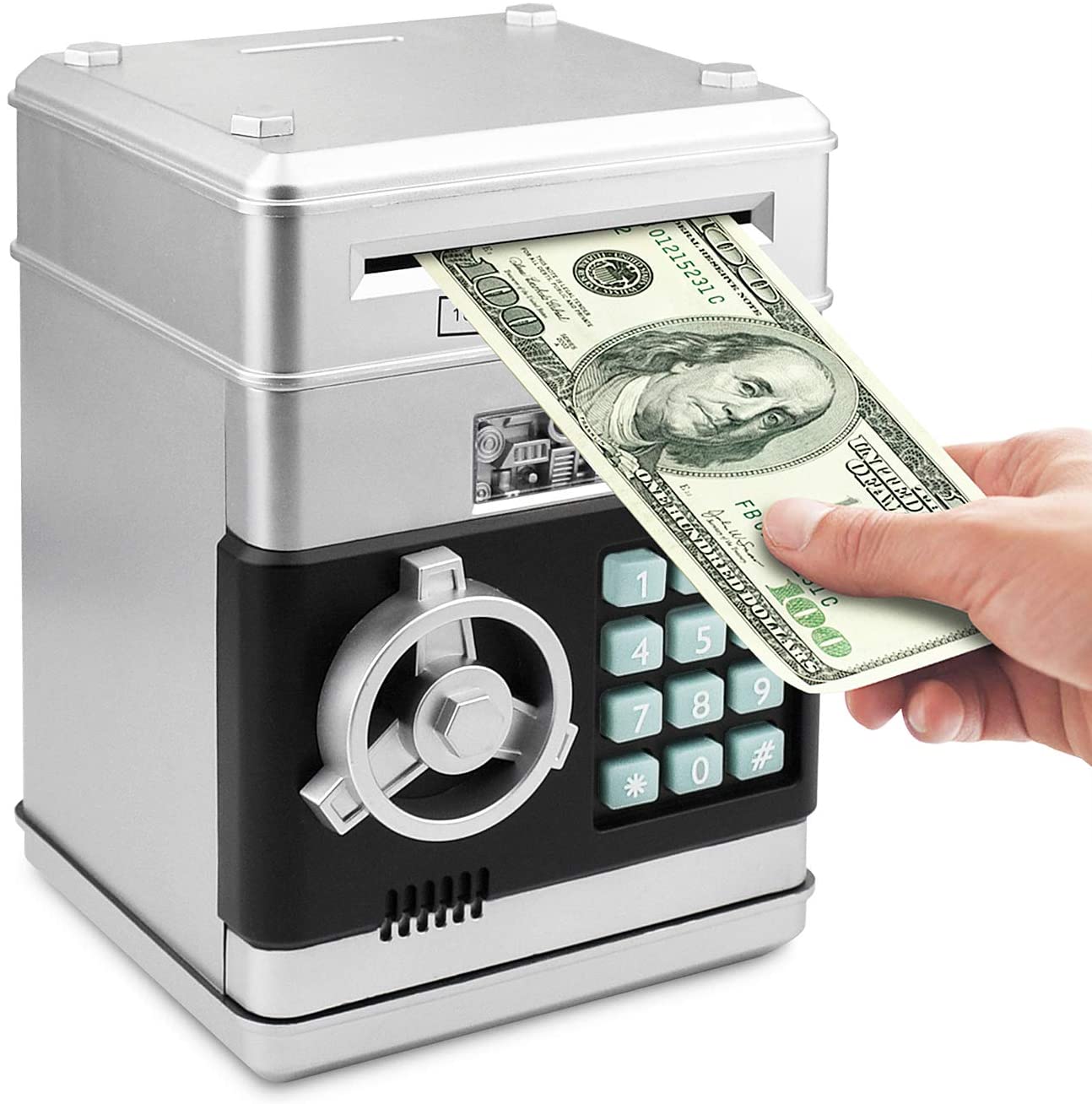 Great Gift Toy for Kids Code Electronic Piggy Banks Mini ATM Electronic Coin Bank Box for Children Password Lock Case