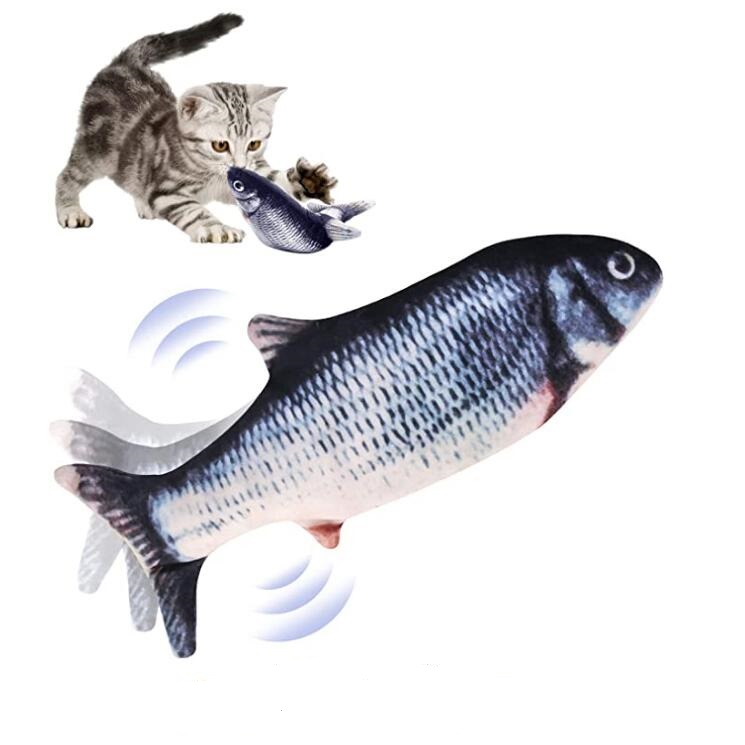 Wholesale Amazon Hot Sale USB Charging Plush Toys Fish Diving Electric Fish Simulation Jump Fish