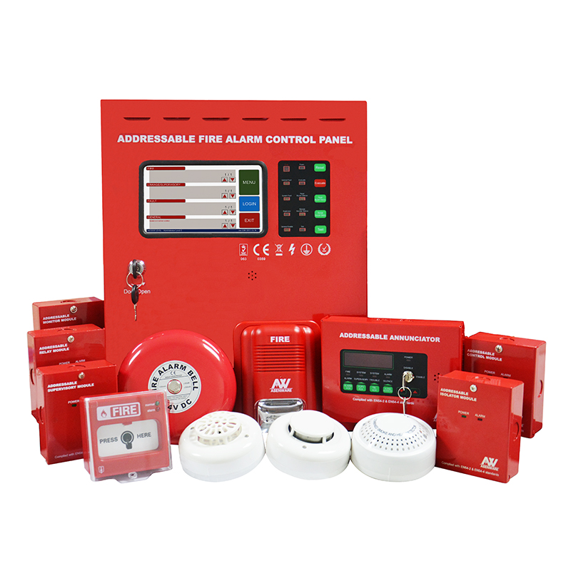 High Quality Wireless wire Addressable Fire Alarm Control System with CE panel 1 to 8 loops option