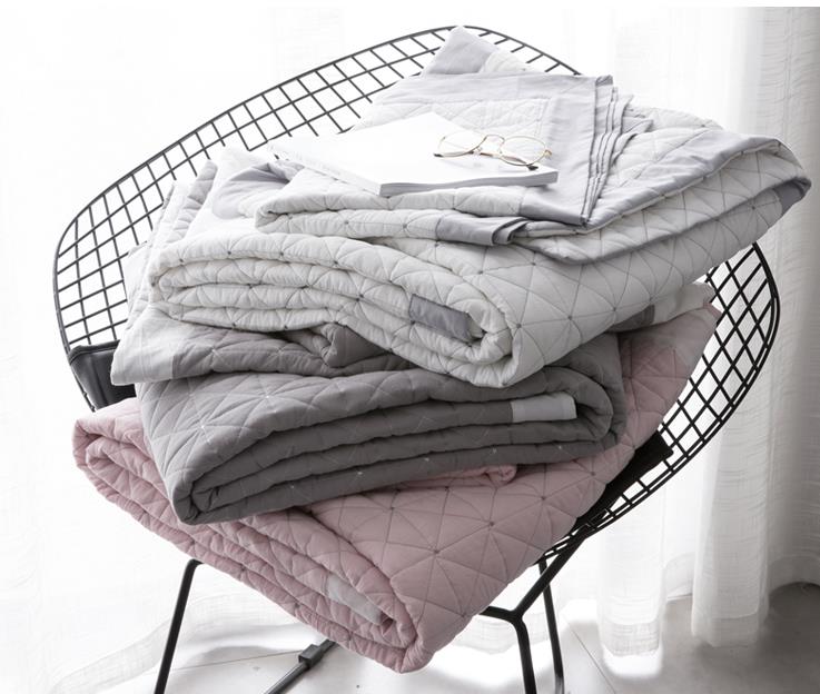 Quilt white grey pink 3 Piece,Cotton Lightweight Soft Bedspread Coverlet for All Season