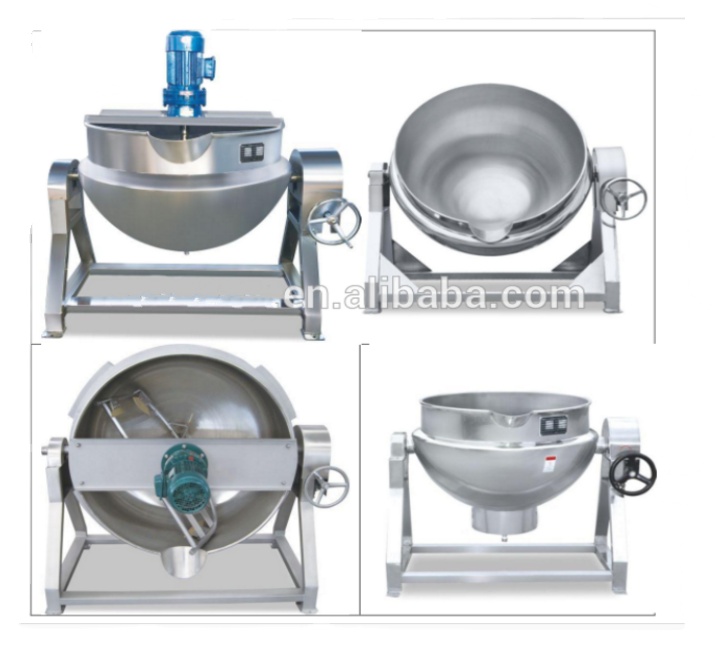 Jam cooking jacket kettle with mixer food paste gas heat jacket kettle with low price meat sauce jacket kettle agitator