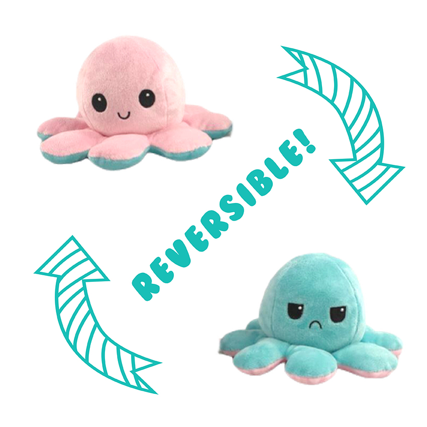 In Stock Reversible Octopus Multicolored Stuffed Soft Plush Toys Pulpo Reversible