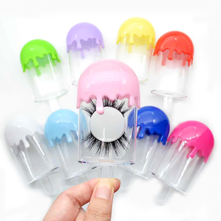 Lash Vendor Private Label Wholesale Mink Eyelash Packaging Box 3d Mink Lashes Melted Ice Cream Empty Case