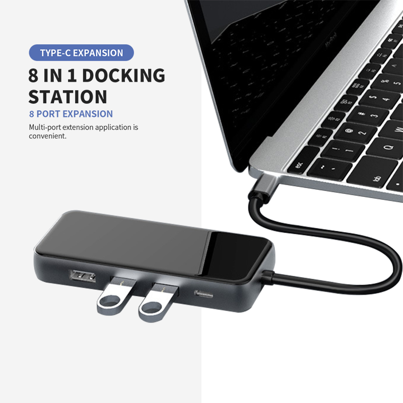 Оптовая продажа, высококачественный высокоскоростной сетевой интерфейс Baseus 8 в 1 Usb C Hub для Macbook компьютера