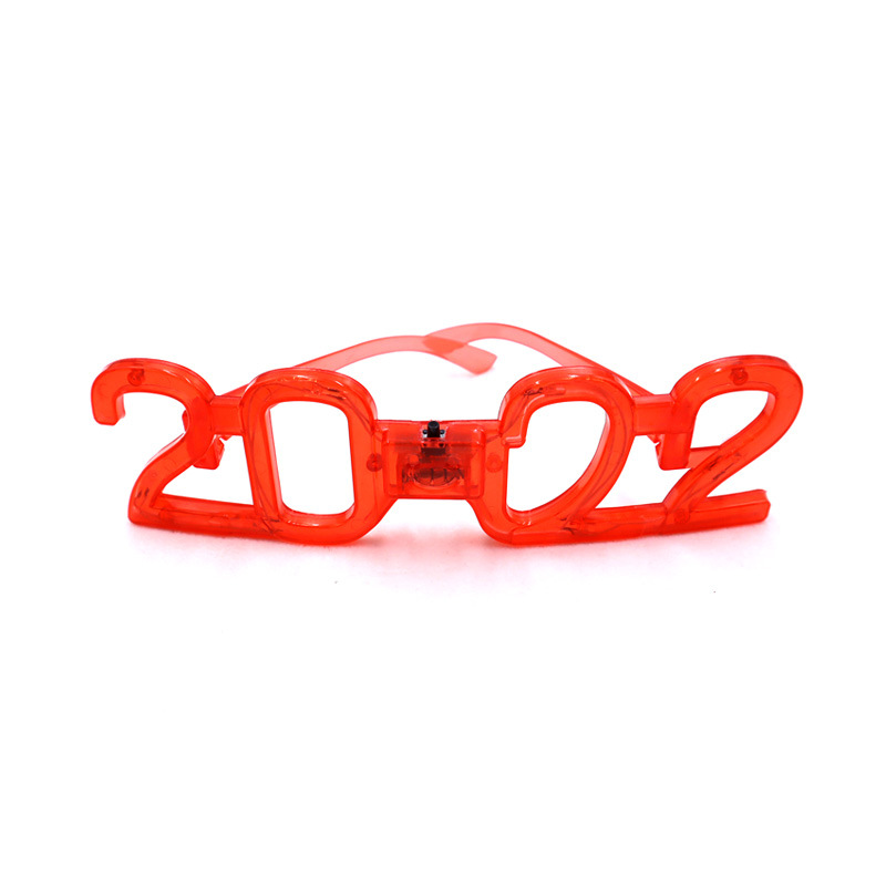 New design 2022 light up glasses new year 2022 glasses 6 bulbs LED glowing happy new year party toys