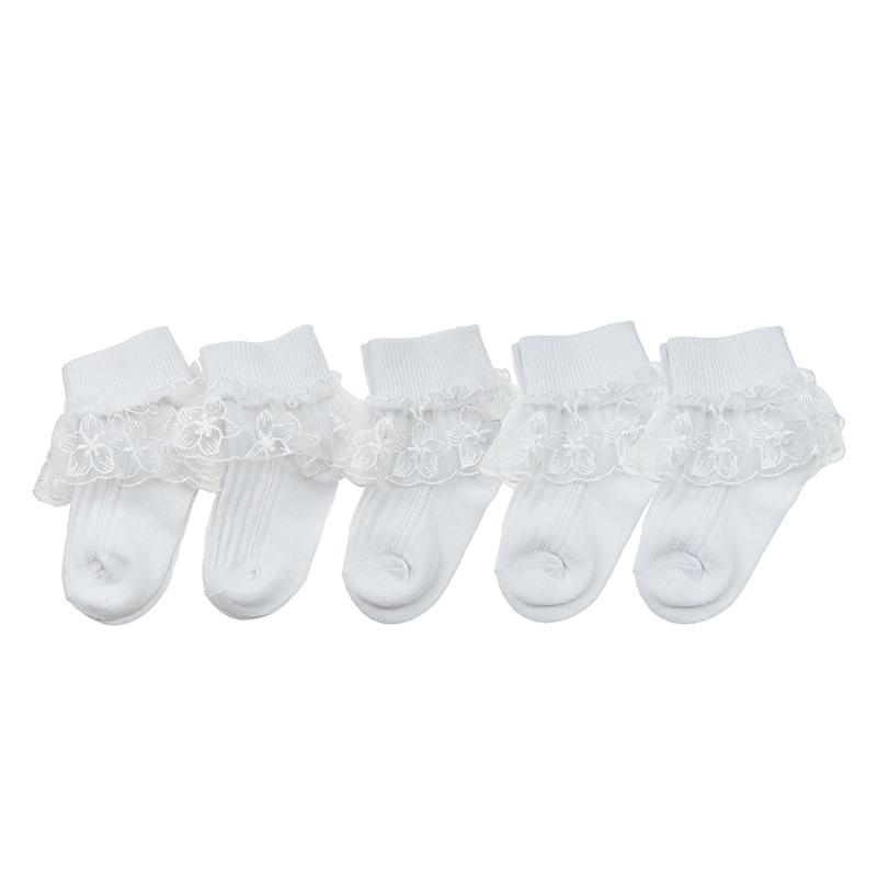 A30 Baby Girls Lace Socks Cotton Mesh Socks Ruffle Lace Princess Short Socks Baby White Dance for Spring and Autumn Summer