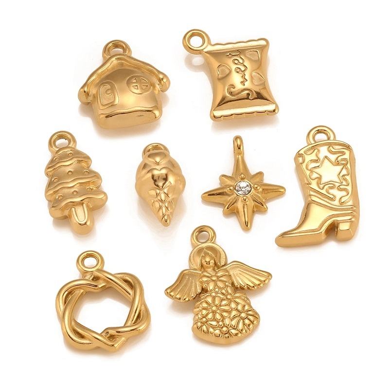 DOOYIO Christmas Candy Xmas Tree Gingerbread Bear Snow House Charms Pendant for Bracelet Necklace Earrings DIY Jewelry Making