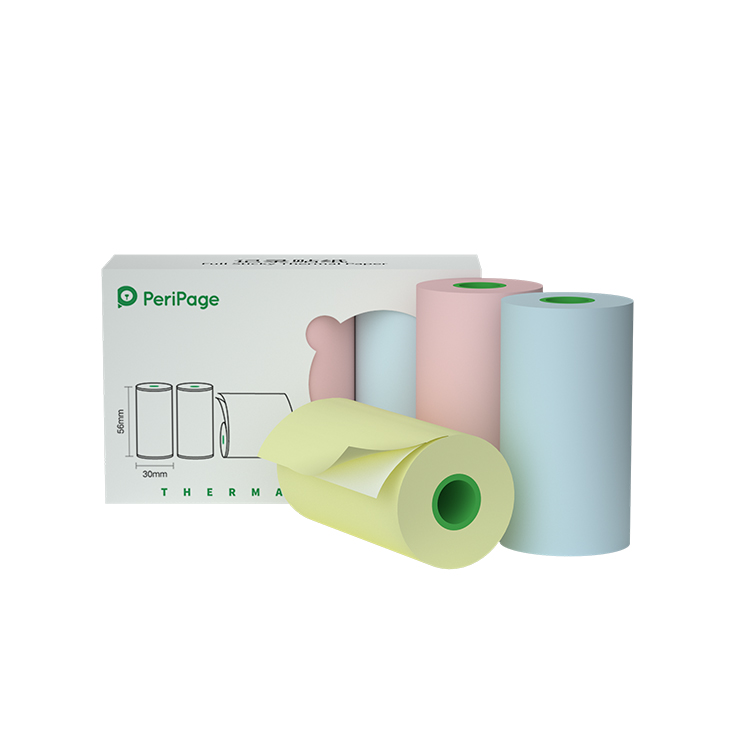 One Box Peripage Coloful A6 Thermal Stickers Paper 3 Rolls Per Box