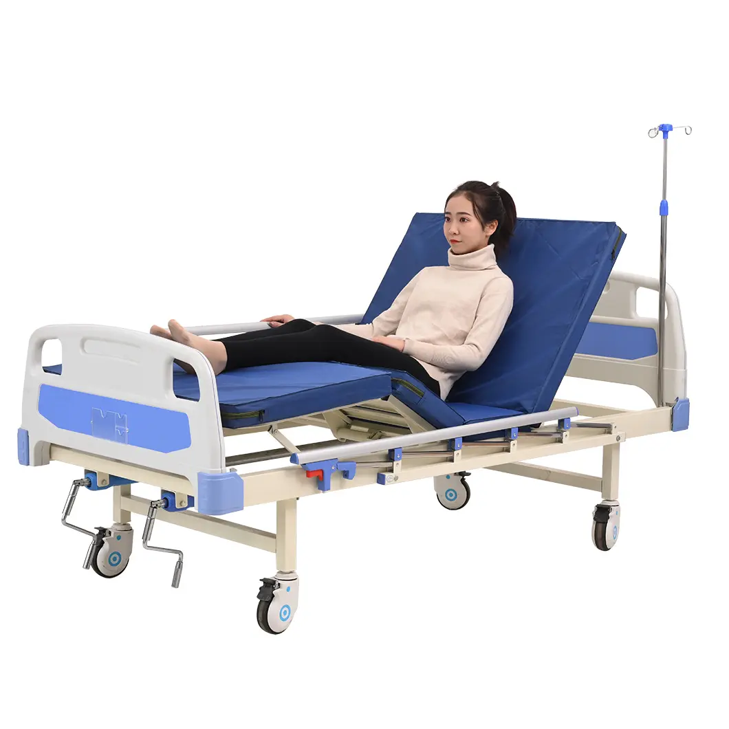 Hospital furniture ABS Two Crank Manual Electric Nursing Care Bed 2 Crank Patient Bed
