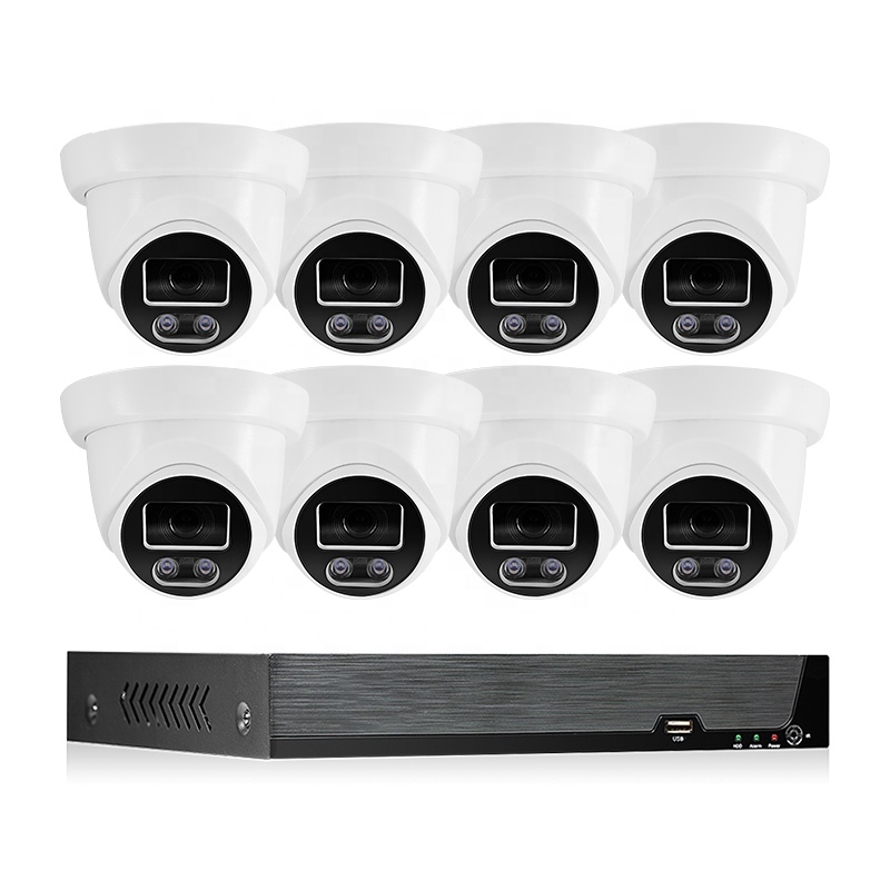 Горячая 4CH/8CH системы безопасности для камеры Full Hd 3/5/8MP Ip купольная камера комплект металл и пластик Cctv камера со слотом для POE NVR Kit