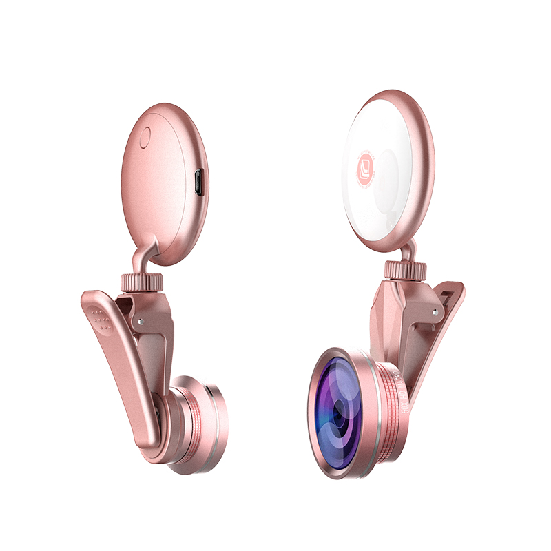 wholesale cell phone camera lens with led selfie light 3 in 1 mobile cell phone telephone camera lens