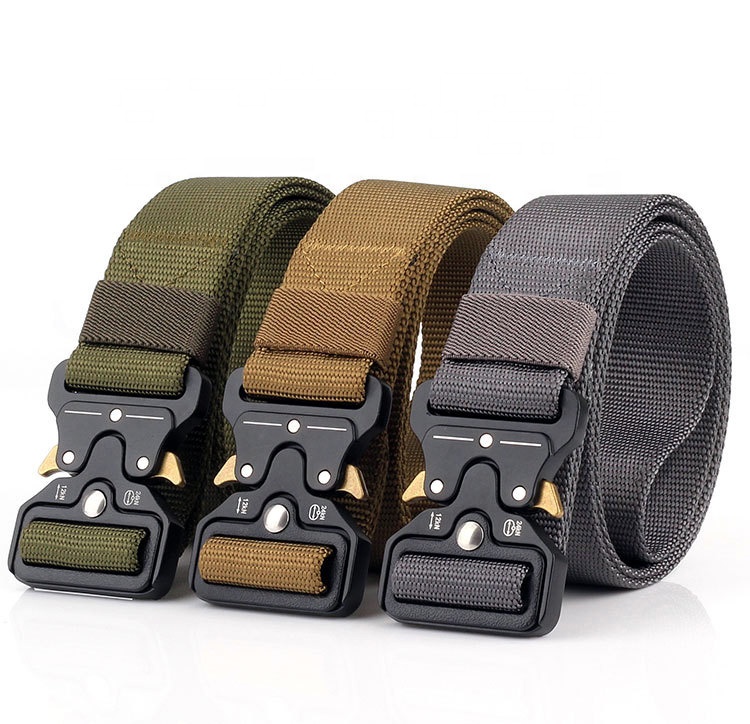 Custom Adjustable Police Man Combat Duty Outdoor Nylon Webbing Army Military Tactical Belt