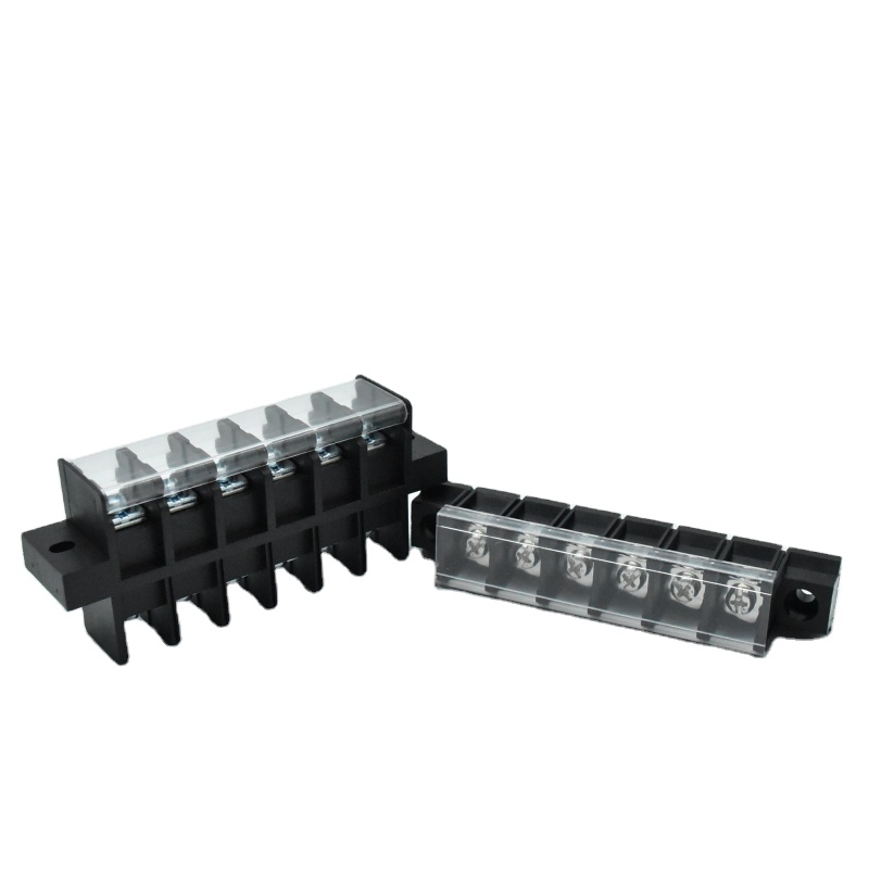 Dual row PCB connector electric 13.0mm screw black barrier terminal block