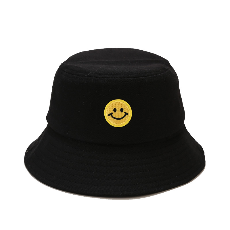 Colorful Men Reversible New Coming women and men smile happy face with embroidery patches bucket hat