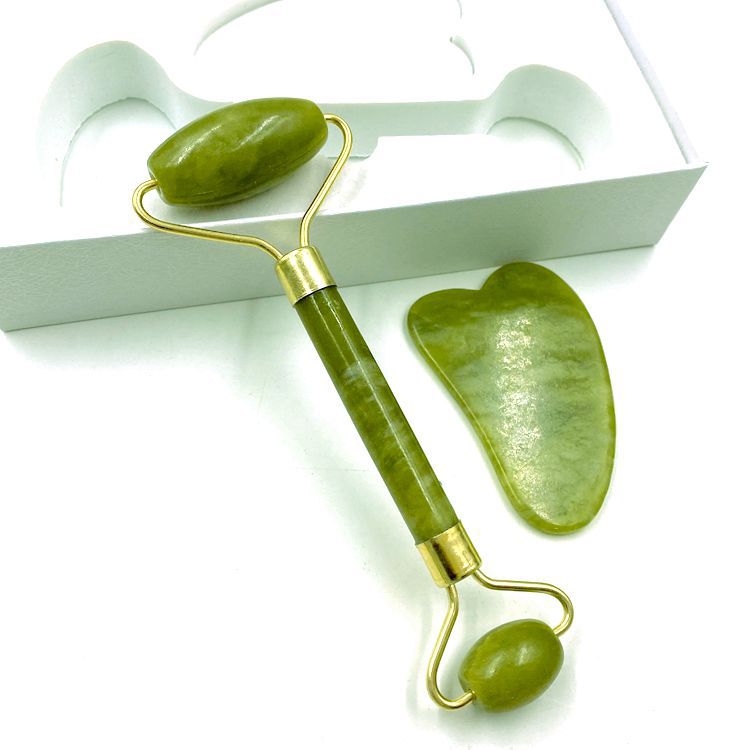 Best selling Jade Rollers Anti-aging Original Jade Face Roller Gua Sha Tools Set For Face Massage Body