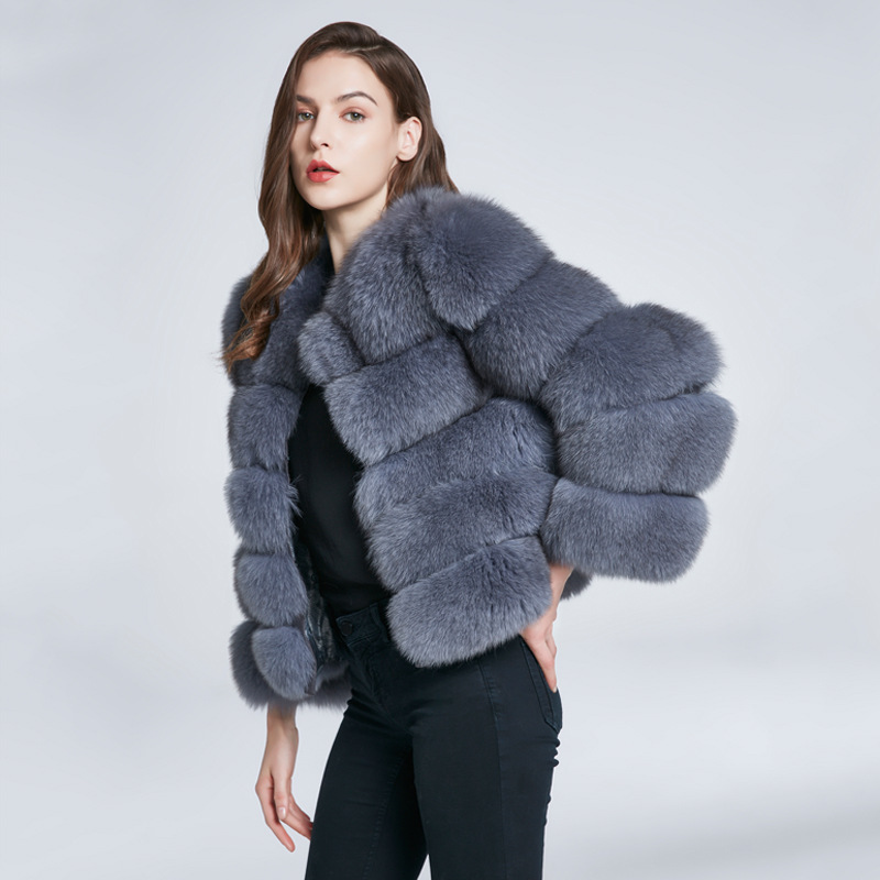 new whole leather real fox fur fur coat women's short fox fur vest easy matching coat