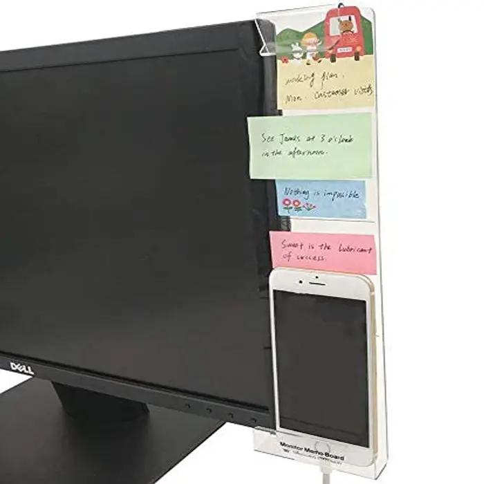 Acrylic Memo Pads Message Board With Phone Holder Clear Acrylic Notes Memo Board Message for Computer Monitors