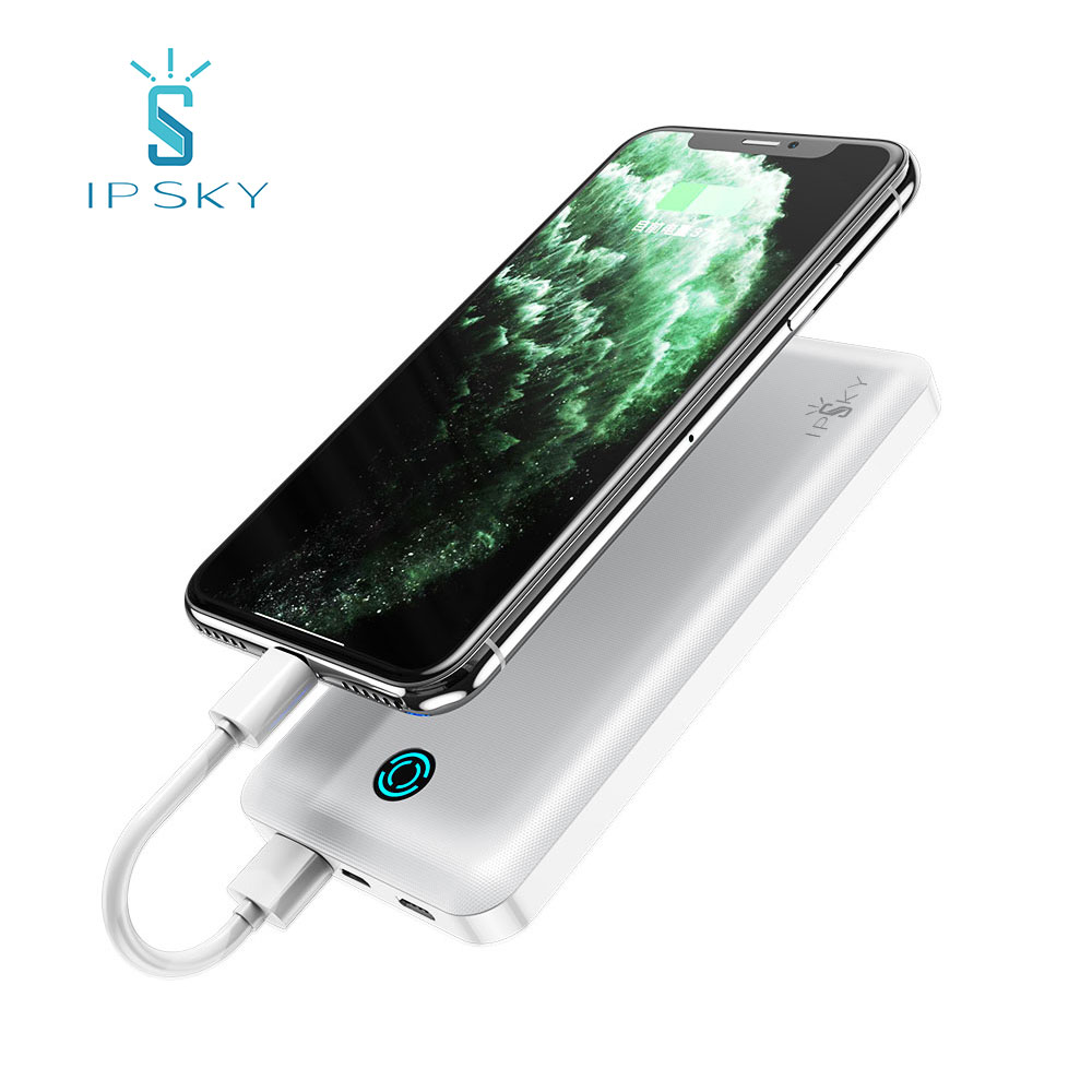 IPSKY дизайн зеркального эффекта поверхность ЖК-цифровой экран корпус цвет заказной ультра тонкий 10000 мАч powerbank
