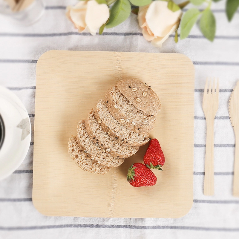 Eco-friendly Environmental Protection Degradable Western Cake Plate Party Outdoor Picnic Tableware Disposable Bamboo Plate