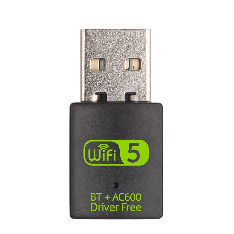 Plug and Play 5.8G 600Mbps Wireless Mini Dongle BT USB Wifi Adapter for PC