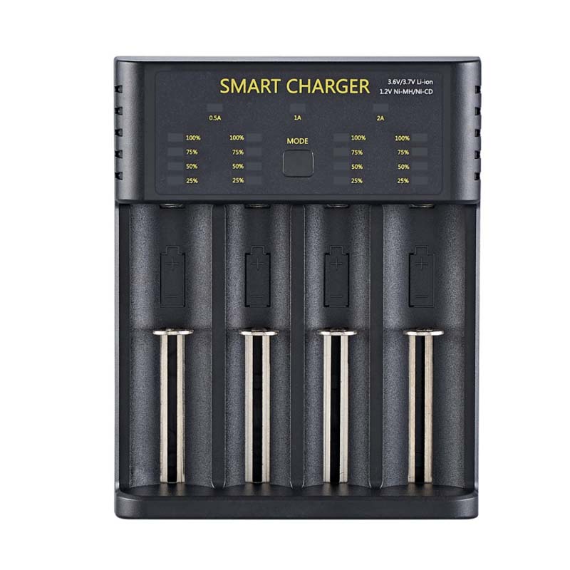 Заводская Прямая поставка smart 18650 Ni-MH 1,2 V зарядное устройство 4 слота литий-ионная батарея AA Высокая сила тока 2A зарядка