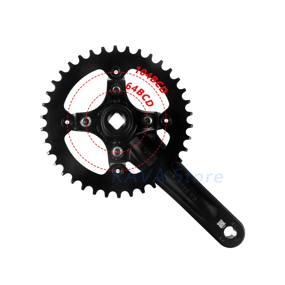 Prowheel mtb bicycle crankset 104BCD square hole 170mm 175mm mountain bike crank 32T 34T 36T 38T round narrow wide sprockets