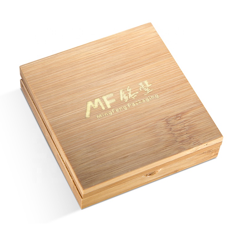 Bamboo powder box cosmetic packaging for eye shadow