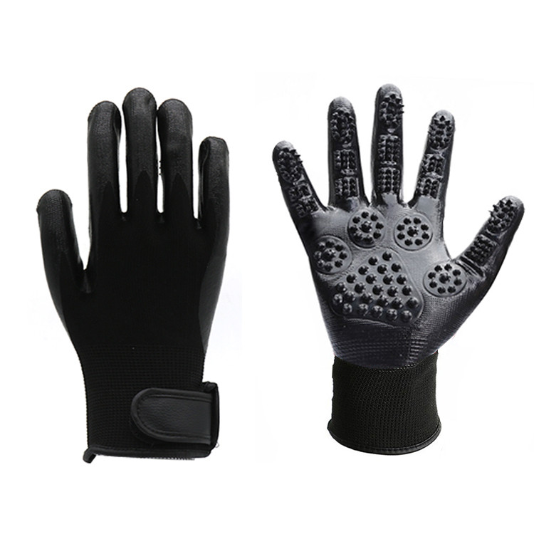 Gentle Efficient Deshedding Brush Gloves Hair Remover Gloves Pet Grooming Gloves for Dogs, Horses, Cats and Other Animals