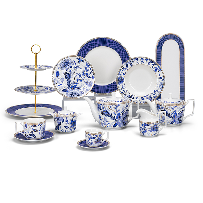 16pcs 24pcs 47pcs 52pcs bone china wheat straw ceramic dish plates set and cup and saucer gold dinnerware set