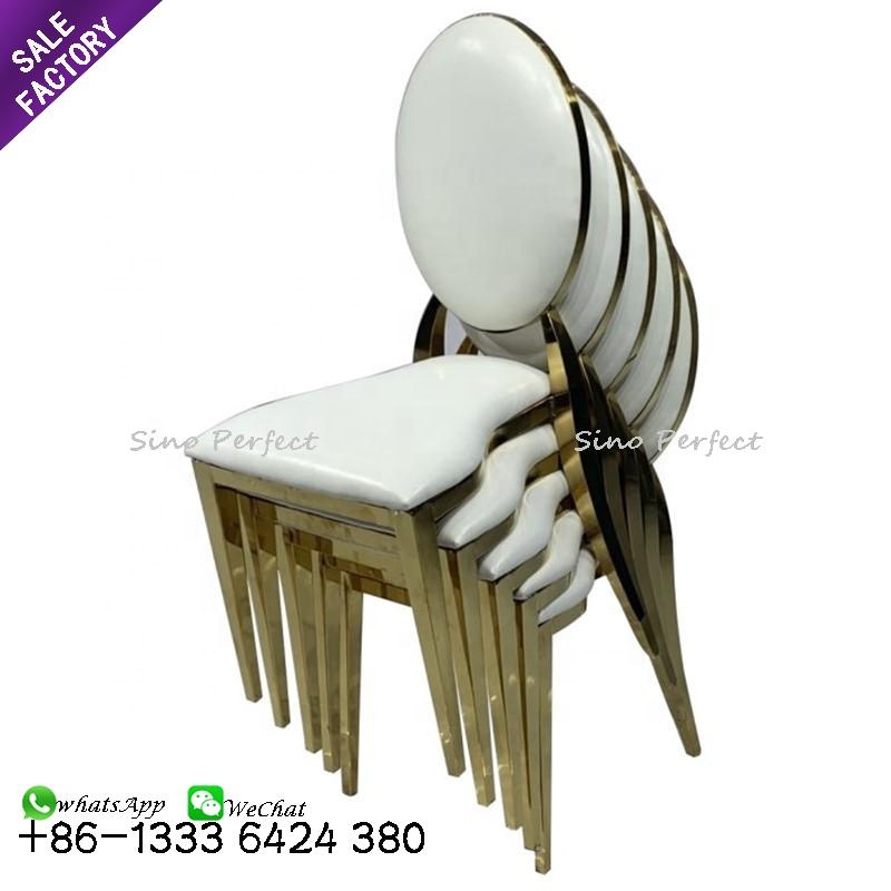 China Manufacture New Style Stainless Steel Wedding Party Banquet Metal Dining Chair
